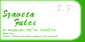szaveta fulei business card